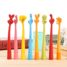10 pcs/lot stationery Hand shape bending Ballpoint pen Cute cartoon finger pen Office stationery for Shop School