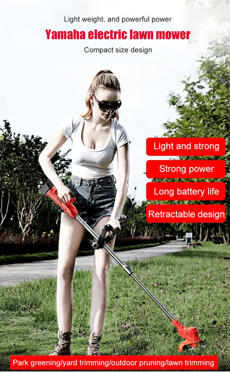 12V Electric Grass Trimmer Cordless Lawn Mower Adjustable Handheld Garden Tool For Makita Hedge Trimmer