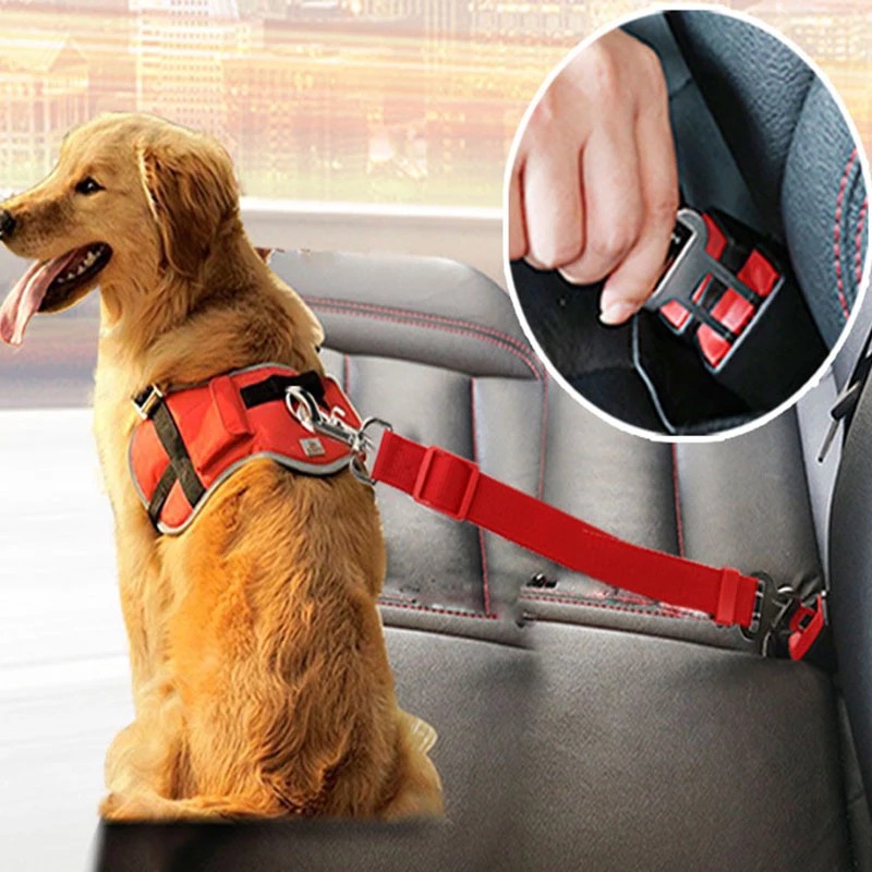 Pet Hond Kat Autogordel Voor Accessoires Verstelbare Harnas Lead Leash Kleine Medium Reizen Clip Franse Bulldog Dierbenodigdheden