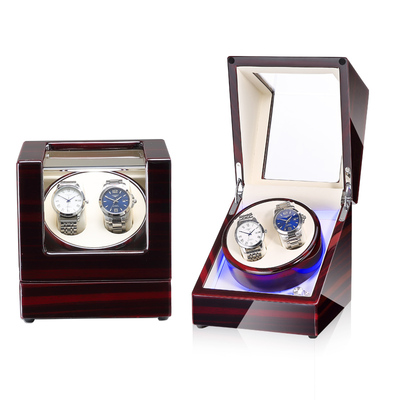 Devanadera de reloj mecánico con pantalla LED, soporte de caja de almacenamiento de joyería, agitador de Motor, rotador automático silencioso, 5 modos: Rosa