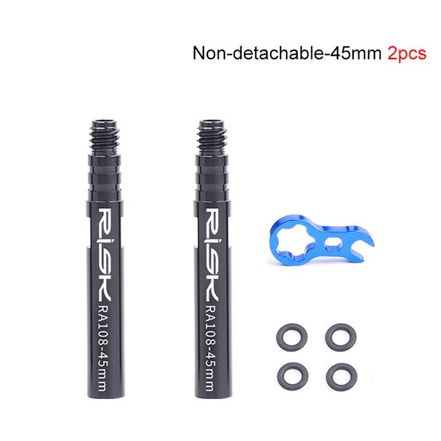 45Mm 80Mm Bike Presta Valve Extender Fiets Buis Valve Extenders Inner Tyre Kleppen Extension Voor Road Fixed Gear bike Tyre: Black