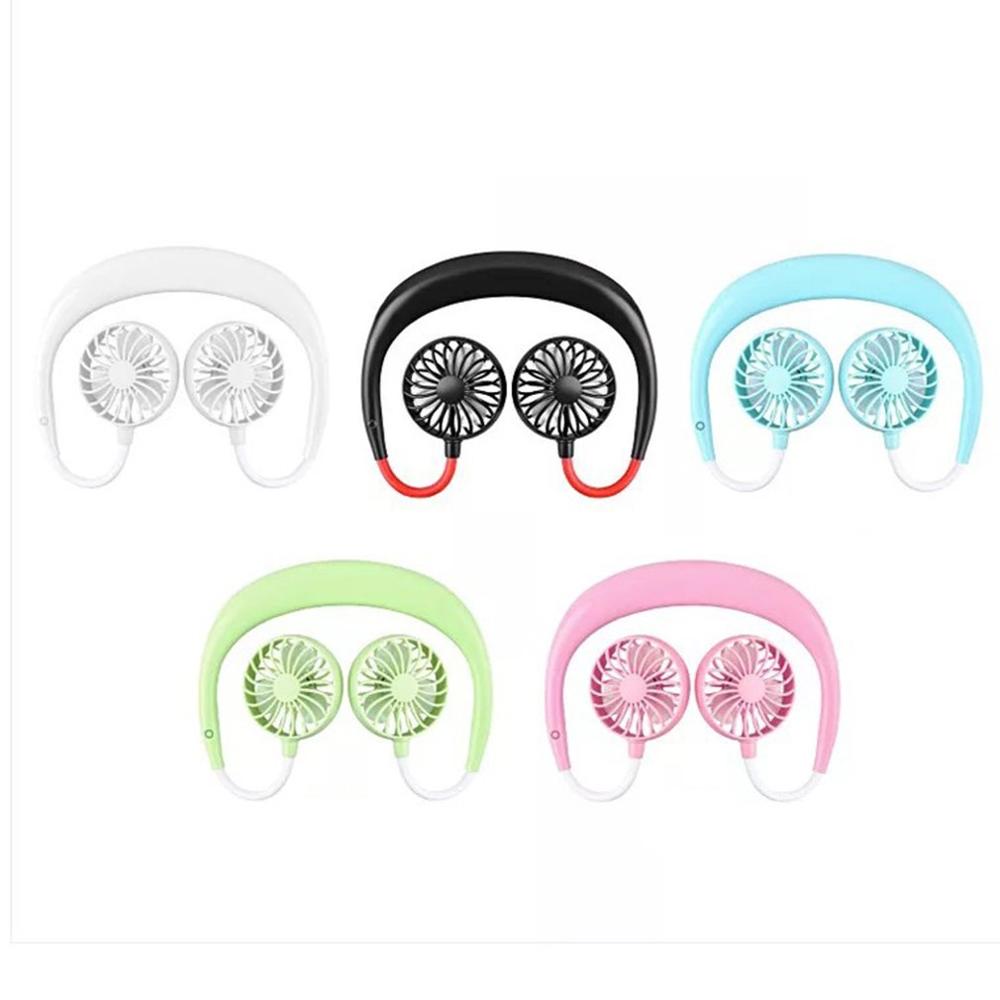 USB Portable Fan Hands Free Hanging Neck Fan Rechargeable Mini Sports Fans Mini 3 Speed Adjustable For Home Office