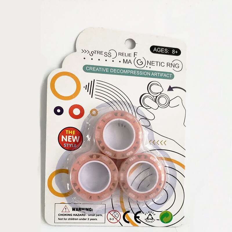 Hot 3 sztuk magnetyczne Spinne Fidget pierścień Spinner magnes zabawki typu Fidget Unzip antystresowy dla dzieci dorosłych magnetyczne pierścienie...: Luminous D