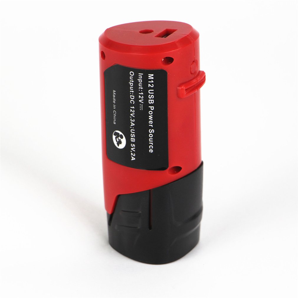 Usb-virtalähdelaturi laturin muunnin milwaukee  m12 49-24-2310 48-59-1201 8-12v -li-akulle