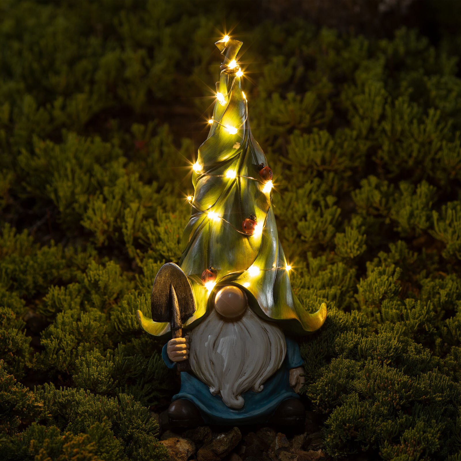 1Pc Hars Met Solar Led Licht Tuin Dwerg Dwerg Standbeeld Decoratie Gnome Solar Waterdichte Yards Terrassen Decoratie Verlichting: Default Title