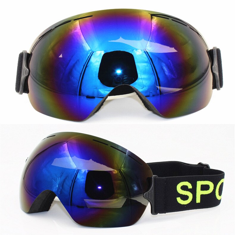 Marca nova uv400 óculos de esqui camada única anti-nevoeiro grande máscara de esqui óculos de snowboard de neve dos homens das mulheres óculos eyewears: 05