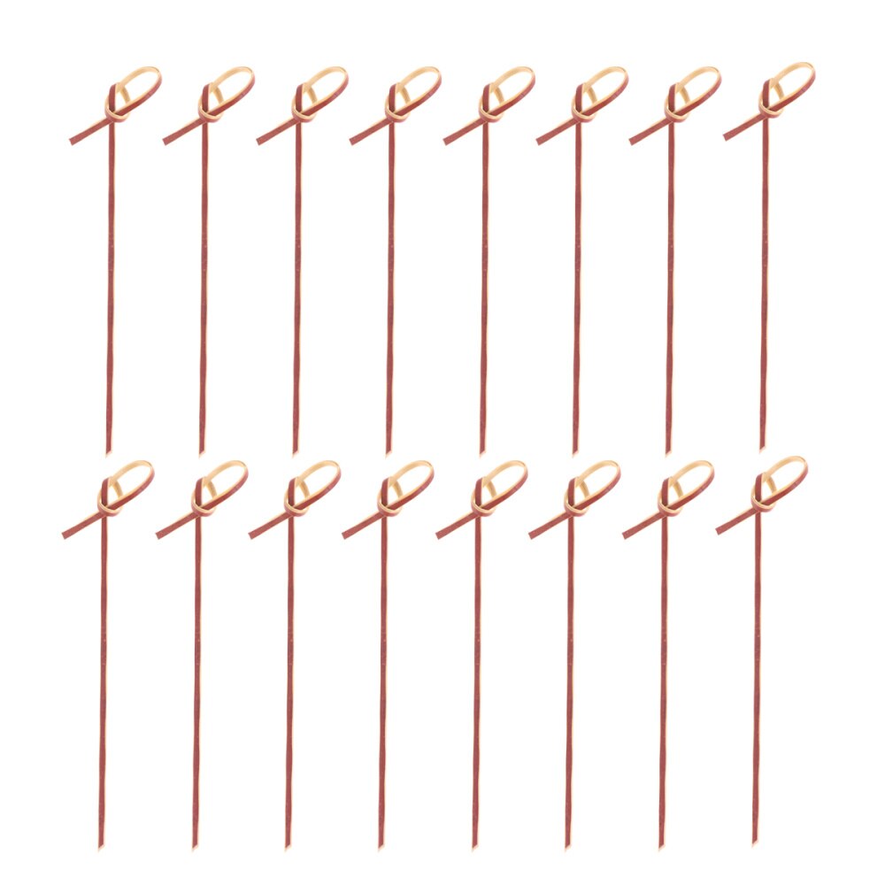 200 Pcs 10.5CM Disposable Thicken Cocktail Picks Knot Bamboo Fruit Appetizer Drink Food Picks Sticks Party Supplies (Black): Red