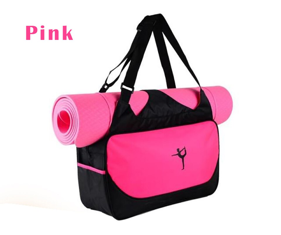 Multifunktionale Wasserdichte Tasche Yoga Yoga für Fitnessstudio matt Nylon Rucksack Schulter Träger Yoga Pilates matt Tasche keine Yoga matt: Rosa