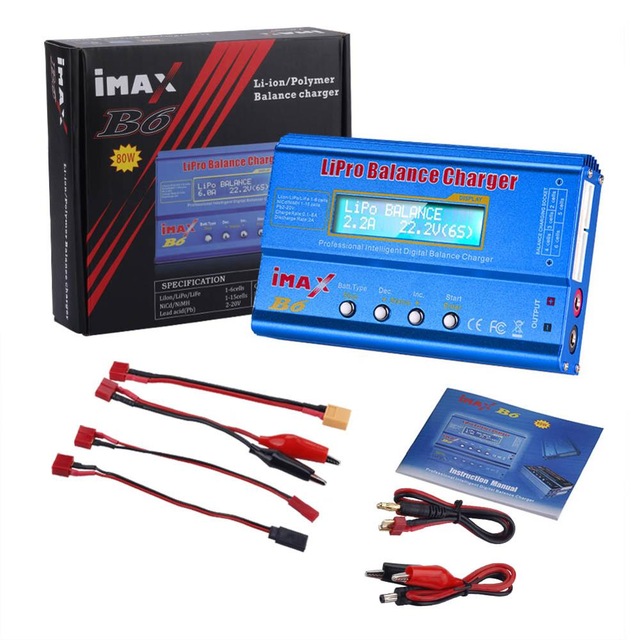 HTRC imax b6 80W Lipo Charger For Lipo NiMh Li-ion Ni-Cd Battery Balance Charger Discharger With 12V 6A Power Supply Optional: WHITE
