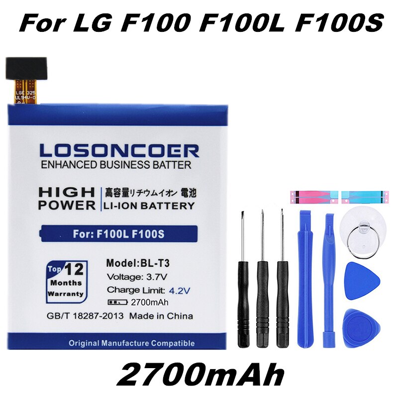 LOSONCOER 2700 mAh BL-T3 batterij voor LG Optimus VU F100 F100L F100S F100K VS950 P895 batterij + gereedschap