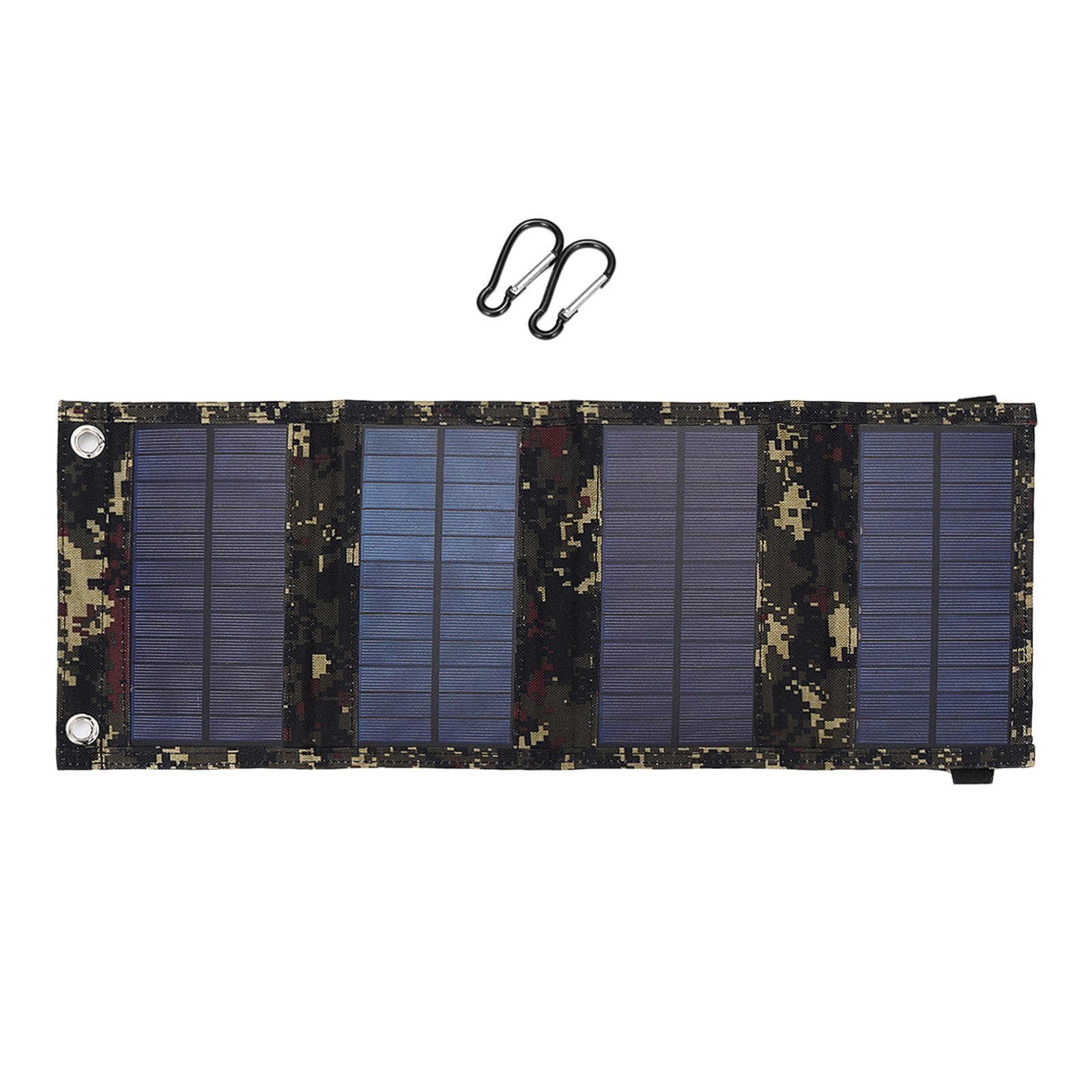 20W Solar Panel USB Portable Waterproof Monocrystalline Folding Solar Charger Power Bank for Smartphones Hiking RV Trip Outdoor