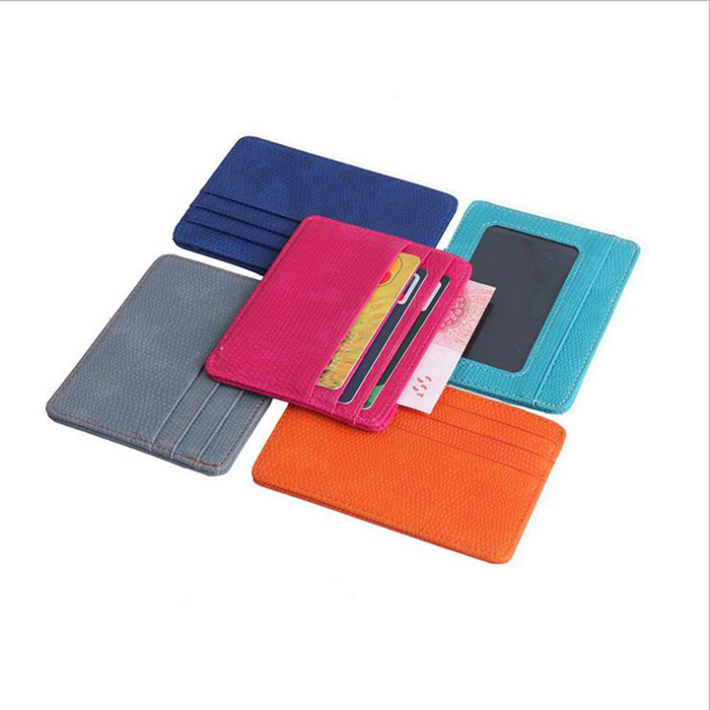 Women Men PU Leather Bank ID Card Wallet Holder Durable Slim Simple Travel Business Case With Purse Card Holder