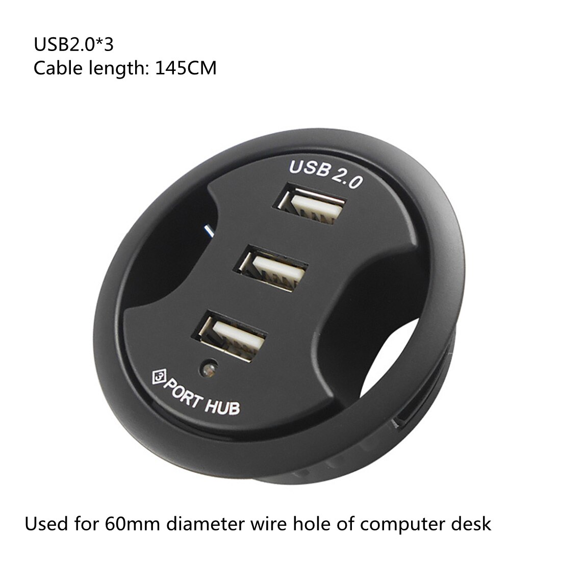 USB HUB USB2.0 Mount In Desk Multi USB 2.0 Ports with Headphone/Mircophone Port Usb Hub: 3in1 USB2.0