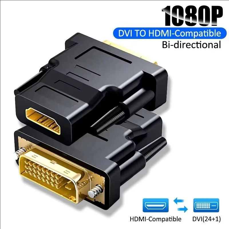 DVI naar HDMI bidirectionele adapter DVI D 24+1 mannelijk naar HDMI vrouwelijk kabelconnectorconverter voor HDMI-projector naar DVI