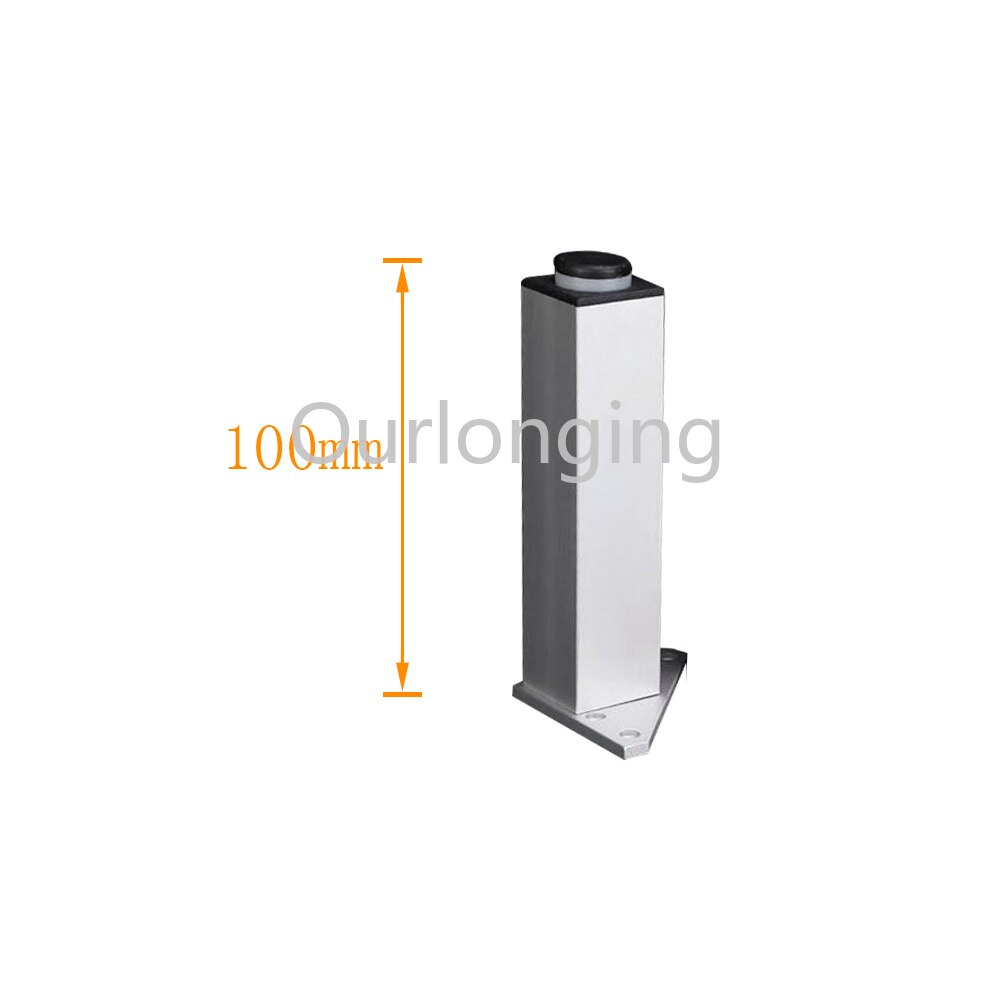 4 piezas 100mm patas de muebles de aleación de aluminio plateadas con base triangular ajustable, patas de sofá para gabinete
