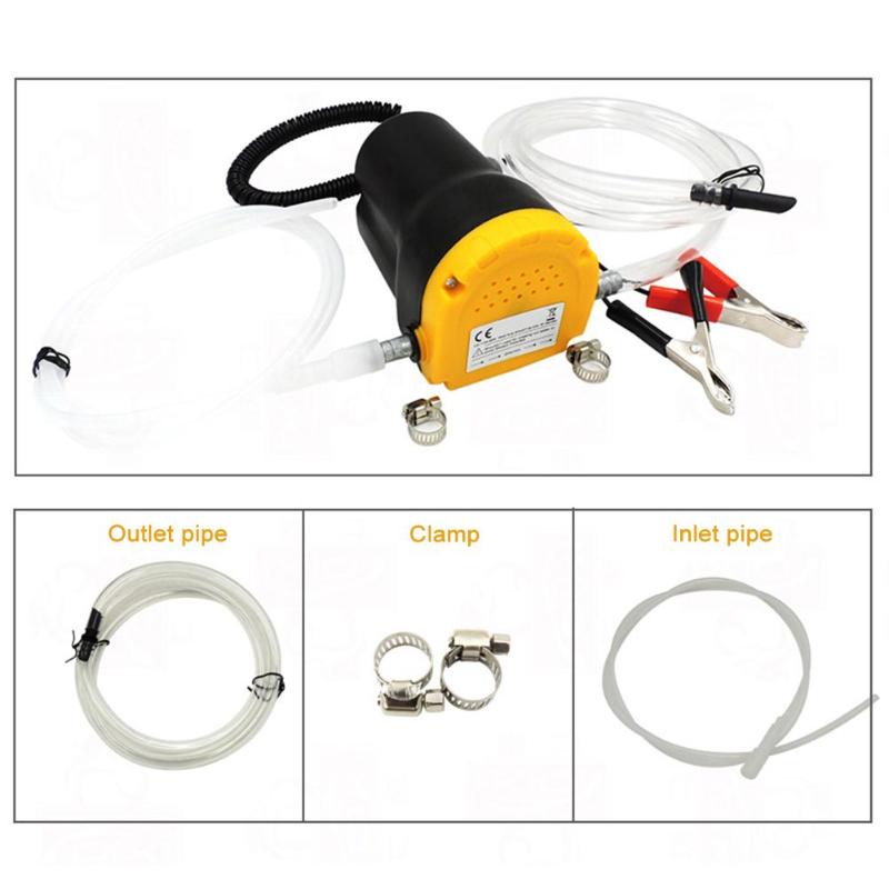 Car Gas Pump 12/24V 60W Car Electric Submersible Pump Fluid Oil Drain Extractor Scavenge Transfer Pump for Auto Car Boat Mot