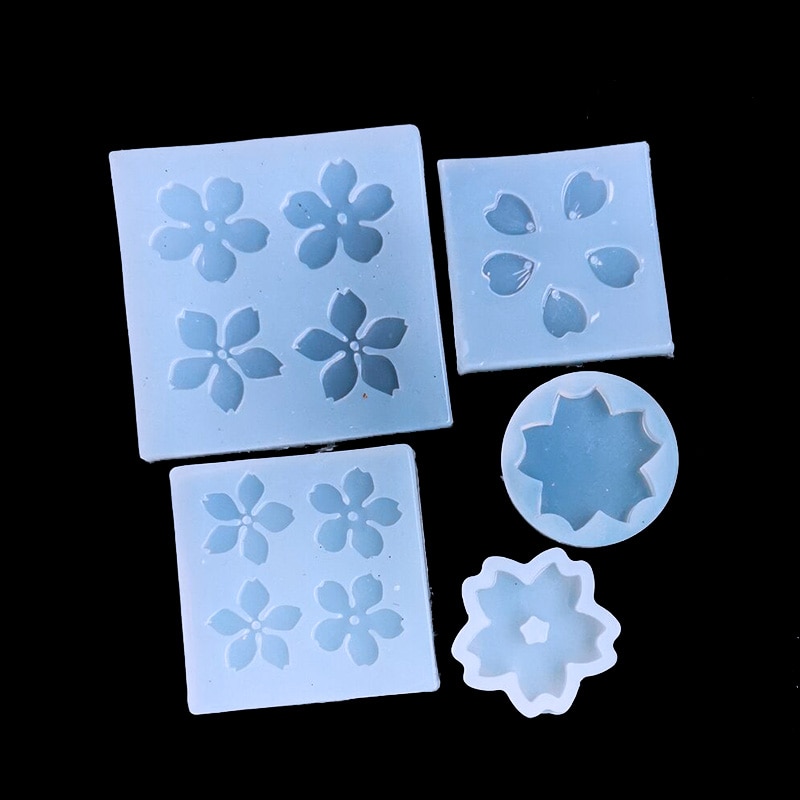Sakura, colgante artesanal DIY de resina transparente UV, moldes de combinación de silicona epoxi para DIY, accesorios de joyería 1 unidad