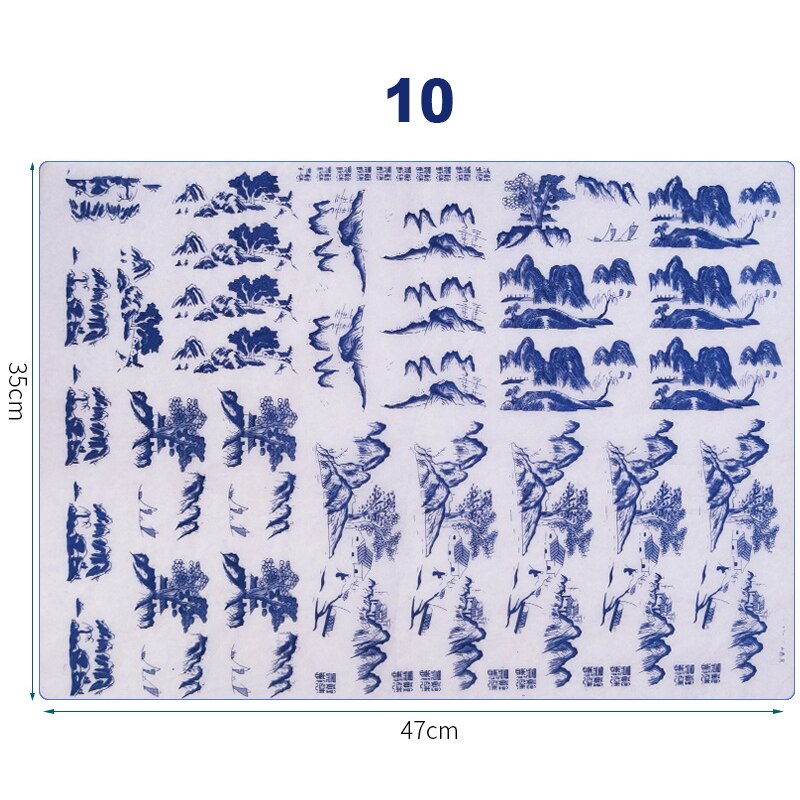 Papier de transfert en céramique d&#39;art poterie, glaçure sous glaçure, fleur noire, décalcomanies en céramique haute température, outils en argile polymère pour bricolage: 10