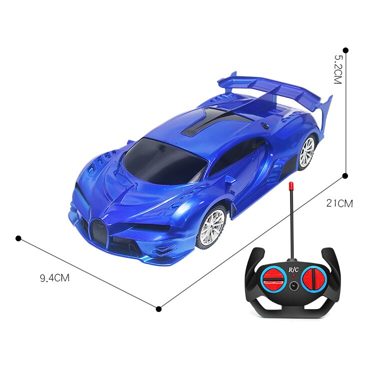 1:18 Rc Auto 4wd MODE2 Kunststoff Power Räder für Kinder Jungen Spielzeug Pädagogisches Spielzeug Fernbedienung Auto Spielzeug für Kinder: BLUE RC CAR 1