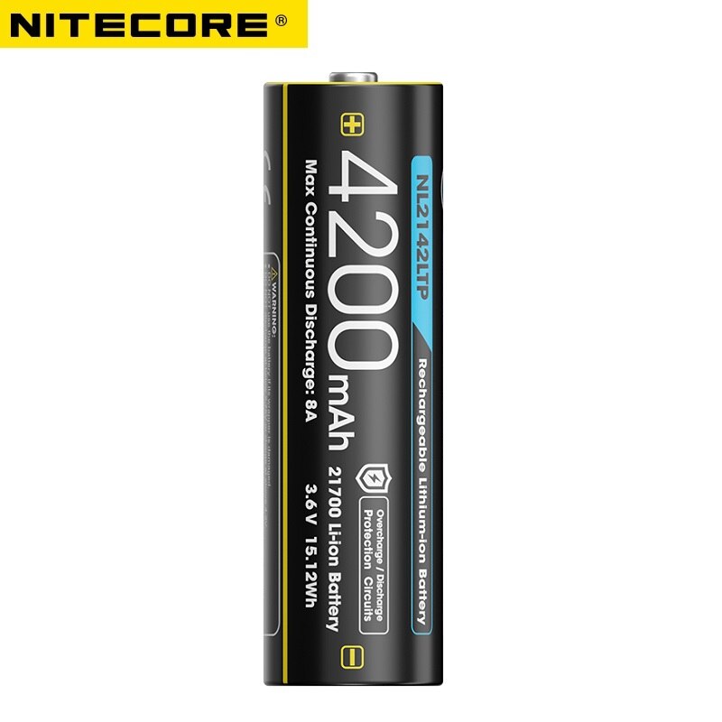 NITECORE NL2142LTP 4200mAh 3.6V 8A High Discharge -40°C low temperature resistant high performance 21700 Li-ion Battery