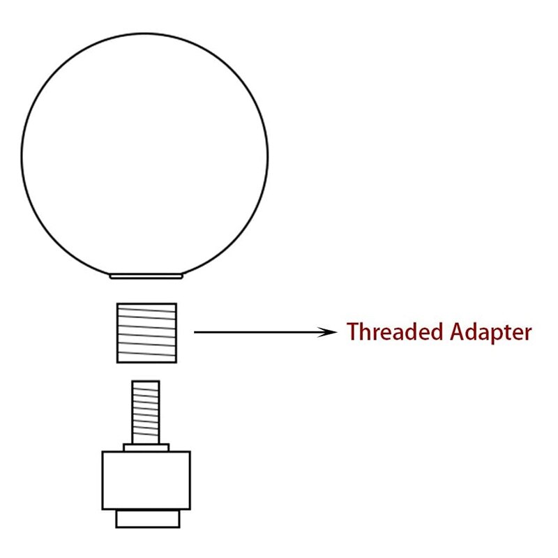 Red Carbon Fiber Gear Shift Knob Universal Shifter Knobs with 3 Adapters Stick Shifter Round Ball