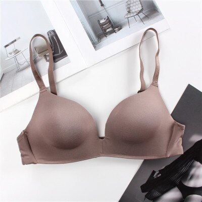 Seamless Bras for Women Push Up Bra No Wire Brassiere A B Cup Underwear Sexy Bra Three Quarters 3/4 Cup Lingerie Thin Soft Sexy: Coffee / 75 AB