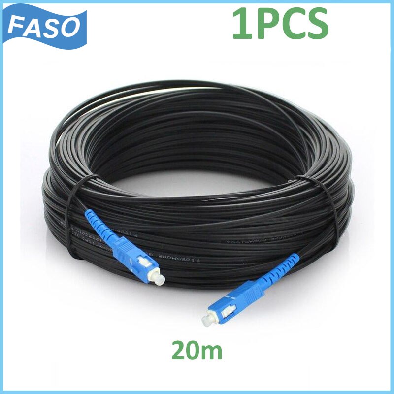 1Pcs 20m FTTH Fiber Optic outdoor Cable Patch Cord SC/UPC-SC/UPC Sx Core Single Mode G657A1 Fiber Optic Jumper