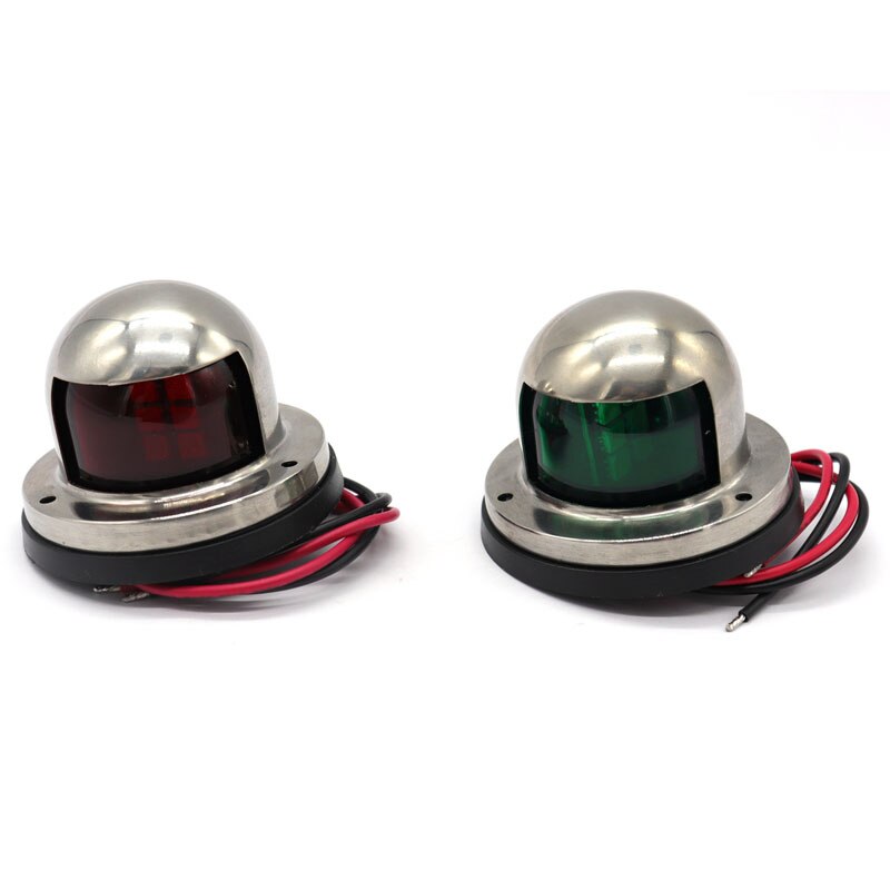 2pcs 12V Dc Red and Green Led Navigation Lights 304 Stainless Steel Navigation Lights, Used in the Base of Yacht Accessories