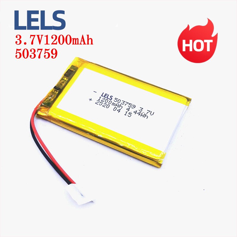 503759 lithium batteri 3.7v 1200 mah , 3.7v lithium ion polymer batteri, bruges til  mp4 mp5 kamera gps dvd fjernbetjening pos