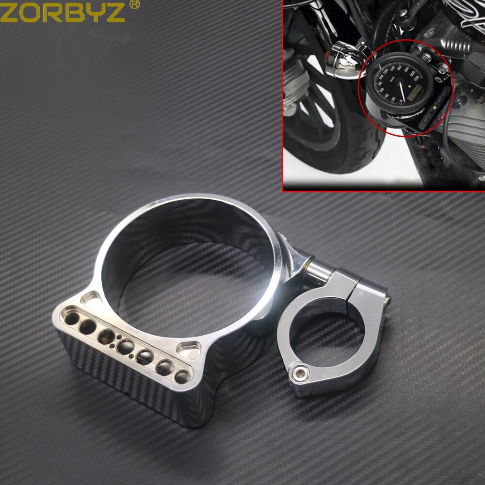 ZORBYZ 39mm/16" Chrome Anodized Side Mount Speedo Relocation Bracket For Harley Sportster XL883 1200