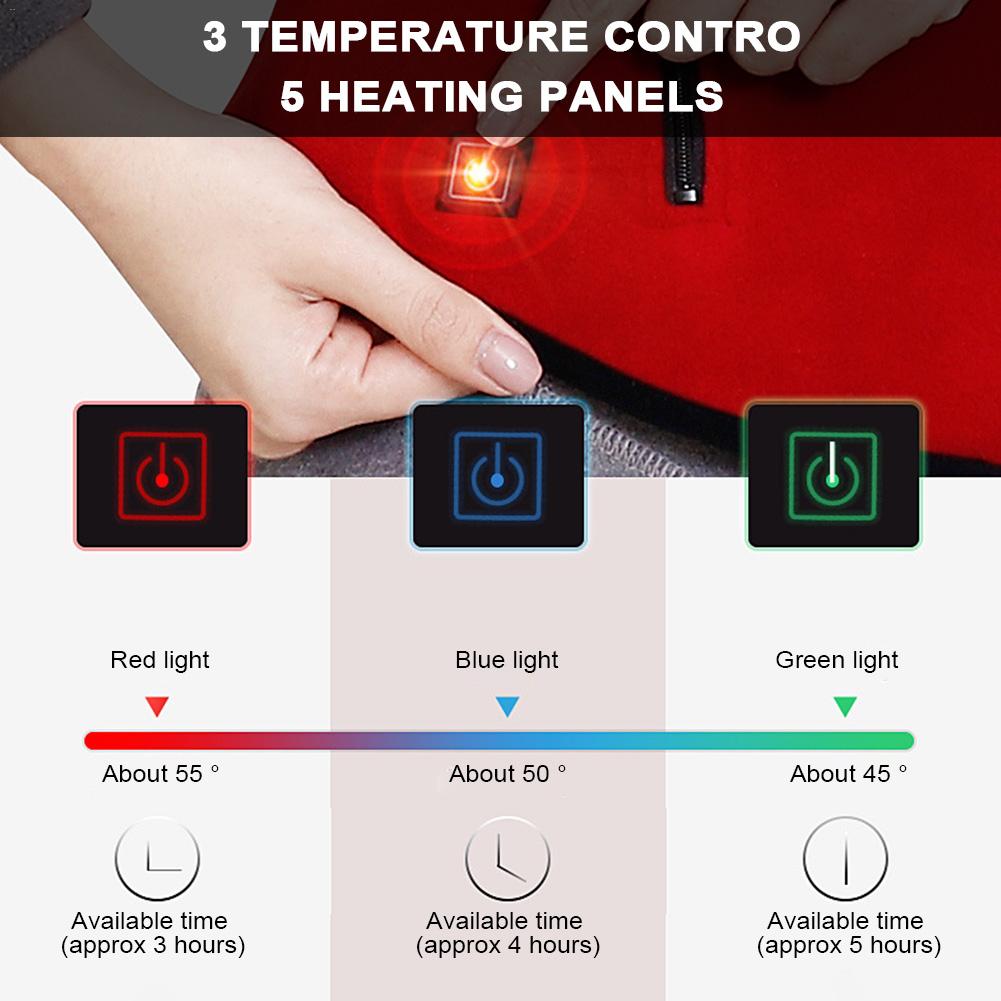 Carica di Riscaldamento Superiore Della Maglia Degli Uomini di Inverno del Rivestimento Caldo di Potenza Della Batteria Riscaldata Ricaricabile per Lo sport all'aperto campeggio Escursionismo Sci Pattinaggio