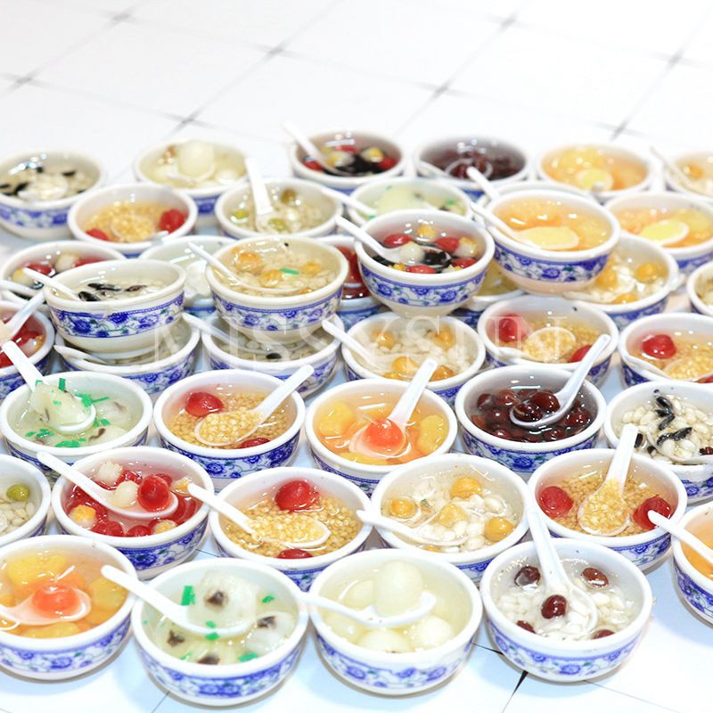 2PCS 3cm 1/6 Scale Miniature Chinses Cuisine Dessert Noodles Food for Dollhouse Decor Pretend food for blyth bjd kitchen toys