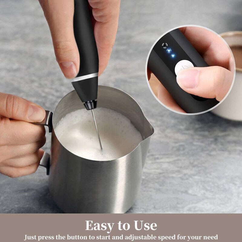 3 Modes Electric Handheld Milk Frother Blender With USB Charger Bubble Maker Whisk Mixer For Coffee Cappuccino