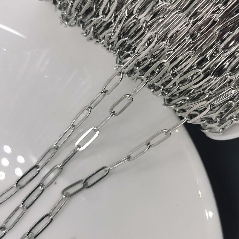 Cadena de collar de acero inoxidable de 2 metros para hacer joyería Diy, eslabones de Cable Rolo, cadenas a granel, accesorios de pulsera hechos a mano