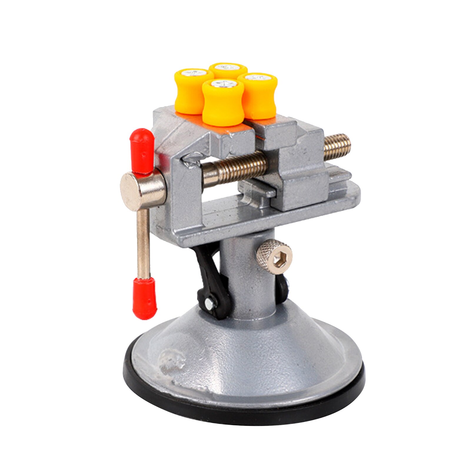Mini Suction Vise Clamp Bench Clamp Universal Table Vise Vacuum Base 360 Degrees Swiveling for DIY Sculpture Craft Carving: With support columns