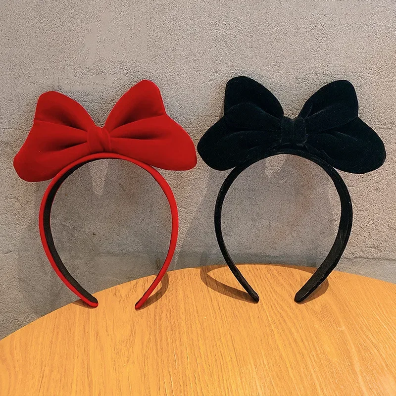 Diadema de terciopelo con lazo para niña y mujer, banda para el pelo suave y grande, accesorios para el cabello para , novedad
