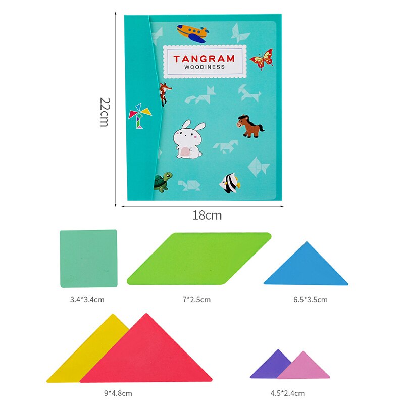 Intelligentie Kinderen Speelgoed Houten 3D Magnetische Puzzel Tangram Voor Kinderen Baby Geometrische Wiskunde Puzzels Educatief Speelgoed