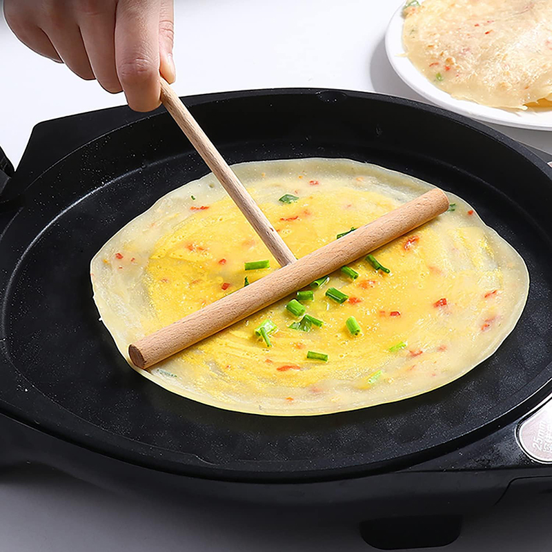 Máquina para hacer crepes de madera, esparcidor de masa para panqueques, espátula, herramienta para esparcidor de panqueques, herramienta para cocinar y hornear, utensilios de cocina