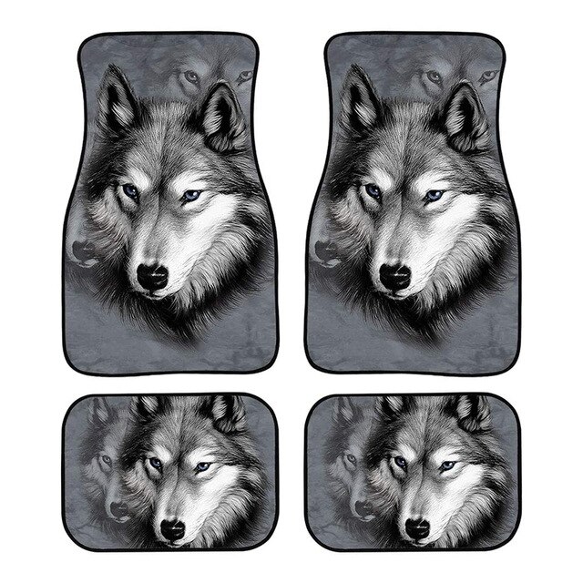 Aimaao Wolf-alfombrillas automotrices para mujer, coche, camión, SUV, ajuste Universal, para asientos delanteros y traseros, para VW y Toyota