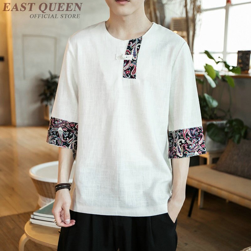 Traditional chinese clothing for men clothing china chinese shirt casual loose tops shirts summer AA3829 Y A: 1 / M