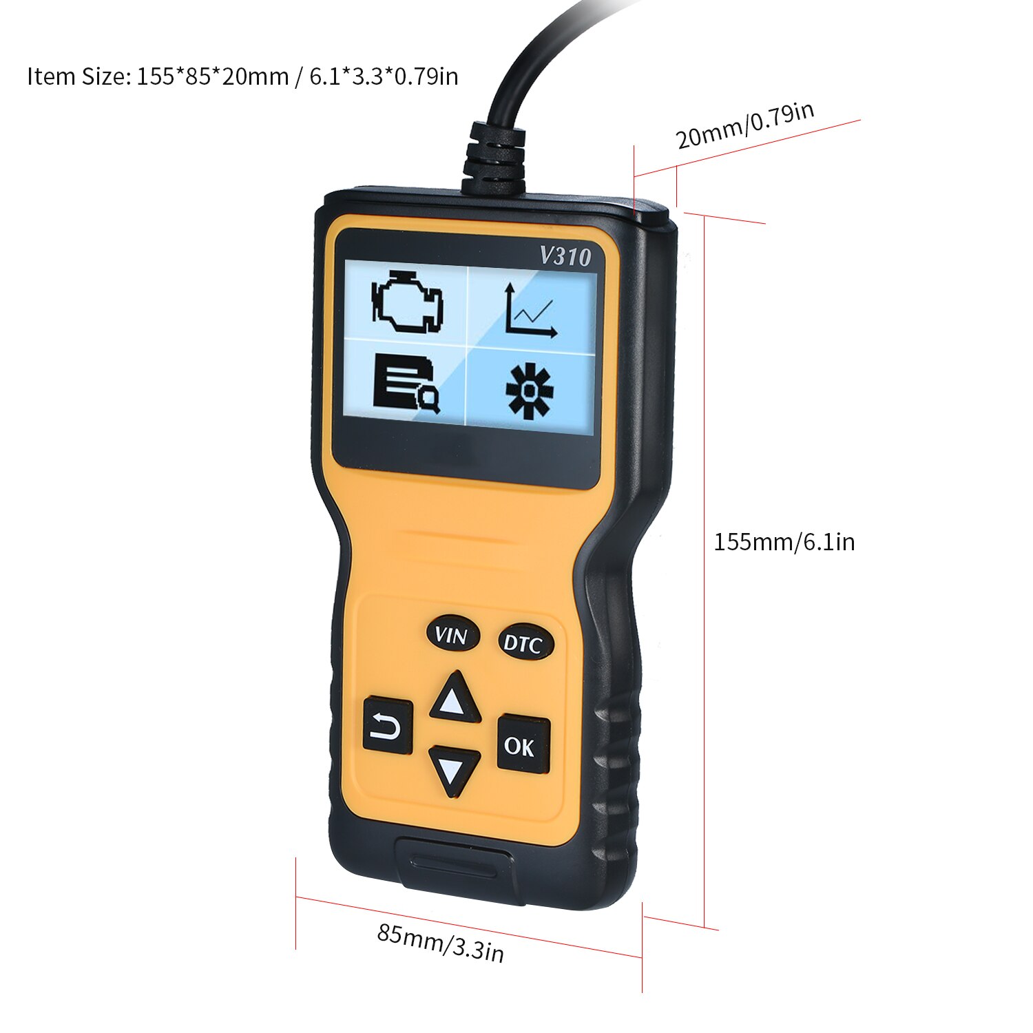 Ob -d2 skanner obd-ii kodläsare bil bil bil kontroll motor ljus felanalysator bil kan fordon diagnostisk skanningsverktyg