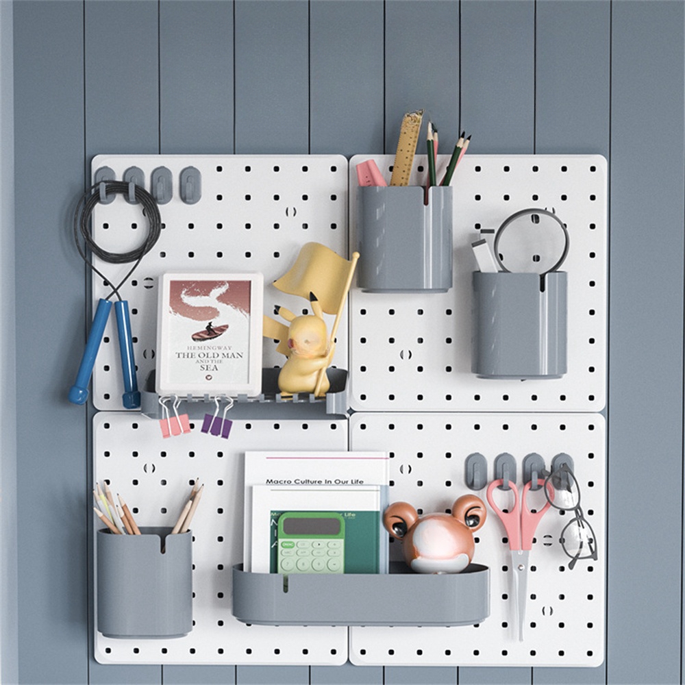 Hullfri husholdningstavle kjøkken vegghengt oppbevaringsholdere gjør-det-selv veggmontert organisering kroker stativ utstillingstilbehør