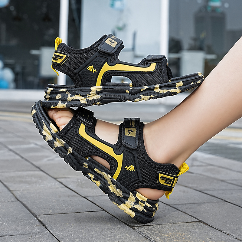 Zomer Populaire Haak Lus Sluiting Camouflage Strand Sandalen Water Sport Slippers Jongens Lichtgewicht Anti Slip Schoenen