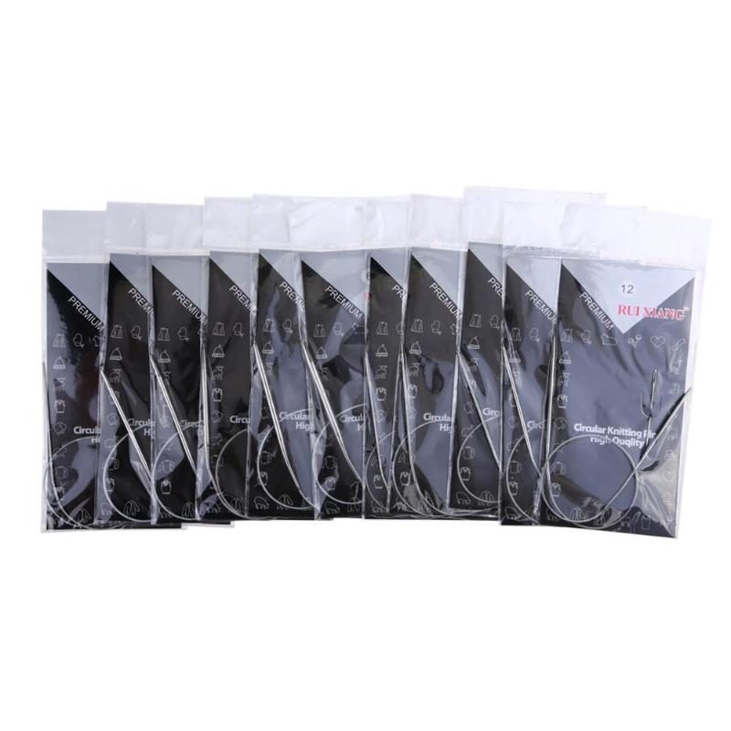11pcs Stainless Steel Circular Knitting Needles Circular Needles for Knitting Crochet Weaving Pins Needlework Needles
