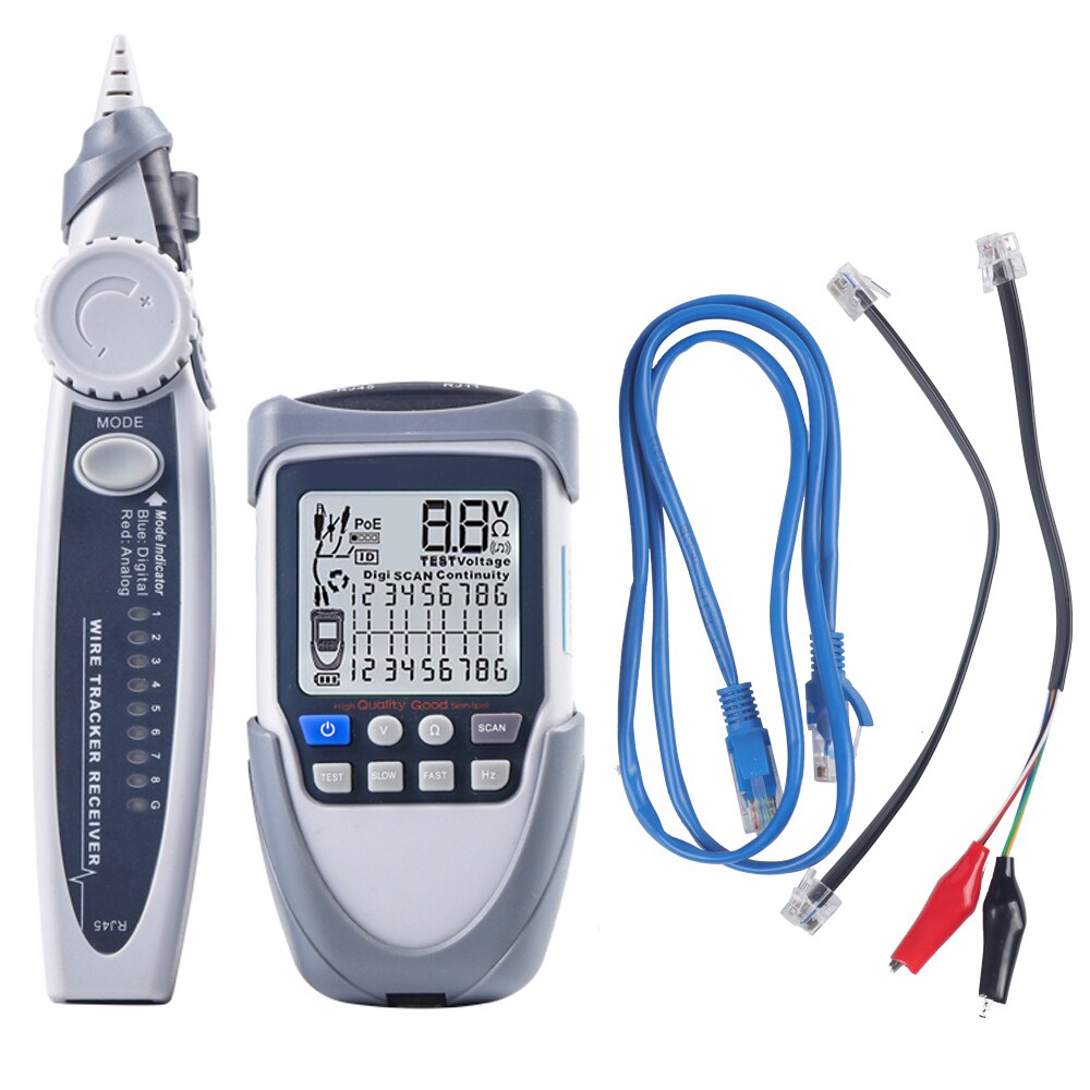Network Cable Tester LCD Digital Wire Trackers Continuity Battery Voltage Polarity Checking POE Test Multi-function Cable Tester: ET612