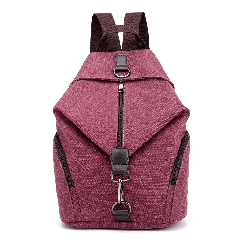 Bolso de lona para mujer, mochila de viaje de estilo universitario, informal, Retro, a la , Edición coreana, novedad de: plum