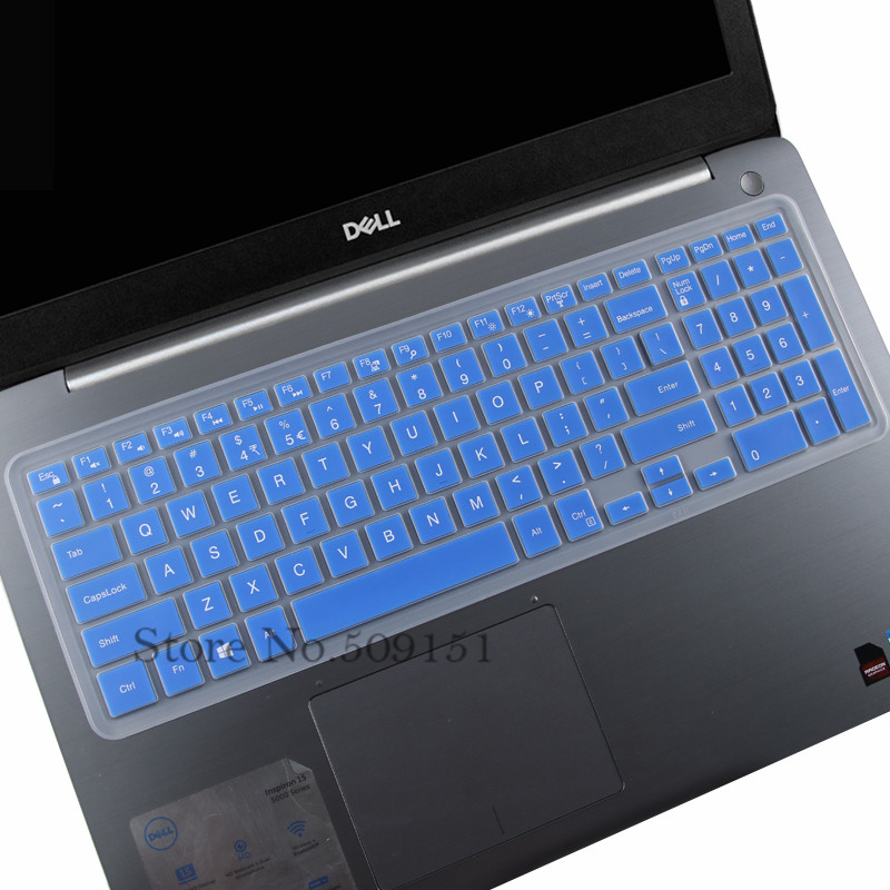 15.6 inch laptop keyboard cover skin For Dell Inspiron 15 5000 series i5545 i5547 5545 5542 5548 5555 5558 5559 5566 5567 5577: Blue