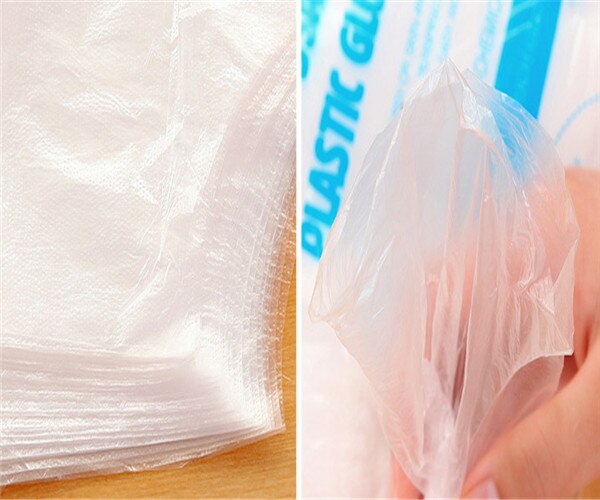 50 Pcs Huishoudelijke Schoonmaak Handschoenen 20G Kapsalon Verven Wegwerp Handschoenen Plastic Film Kappers Haarverzorging Transparante Handschoenen