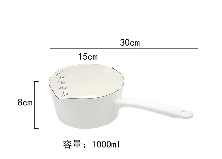 Slikfarvet japansk emalje mælkepotte hjem køkken bordservice enkelt håndtag gryde suppe gryde induktion komfur universal: Dobbelt mund a