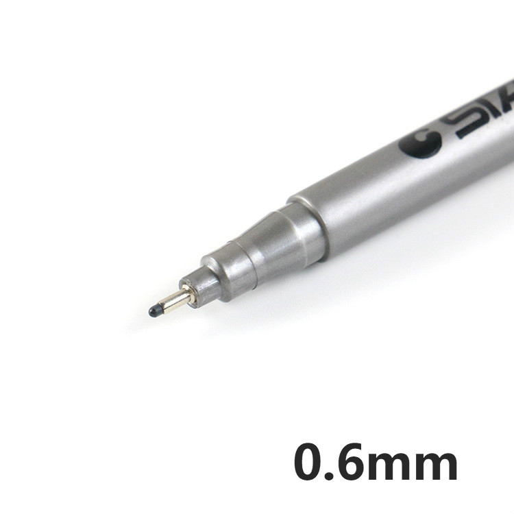 1 Pc Zwart Pigma Micron Pen Handgetekende Schets Naald Pen Hand Dawing Liner Fineliner Cartoon Handtekening Pen: 0.6mm